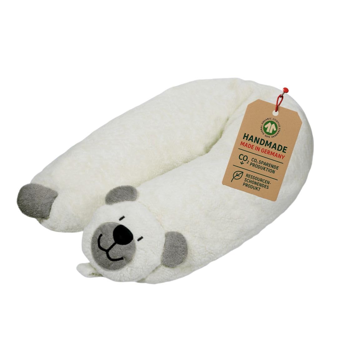 Efie Still cuscino Teddy, biologico, 100% Made in Germany, Cuscino imbottito con farro Bio è