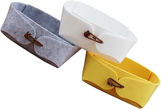Veemoon 3pcs Simple Storage Box Compact Felt Desktop Organizer for Sundries Container Colors for Cosmetics Office Supplies and Living Room Items