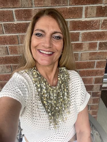 Gold Scarf for Women Dressy - Lightweight Scarf for Women Summer - Light Infinity Scarves - Sparkle Scarfs for Evening Party New Years - Scarfs Gift for Christmas4