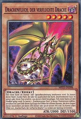 Drachenfluch, der verfluchte Drache MP21-DE098 Common Deutsch Boosterfrisch 1. Auflage - 2021 Tin of Ancient Battles - mit ReCollectibles-Versandschutz - für Yu-Gi-Oh!
