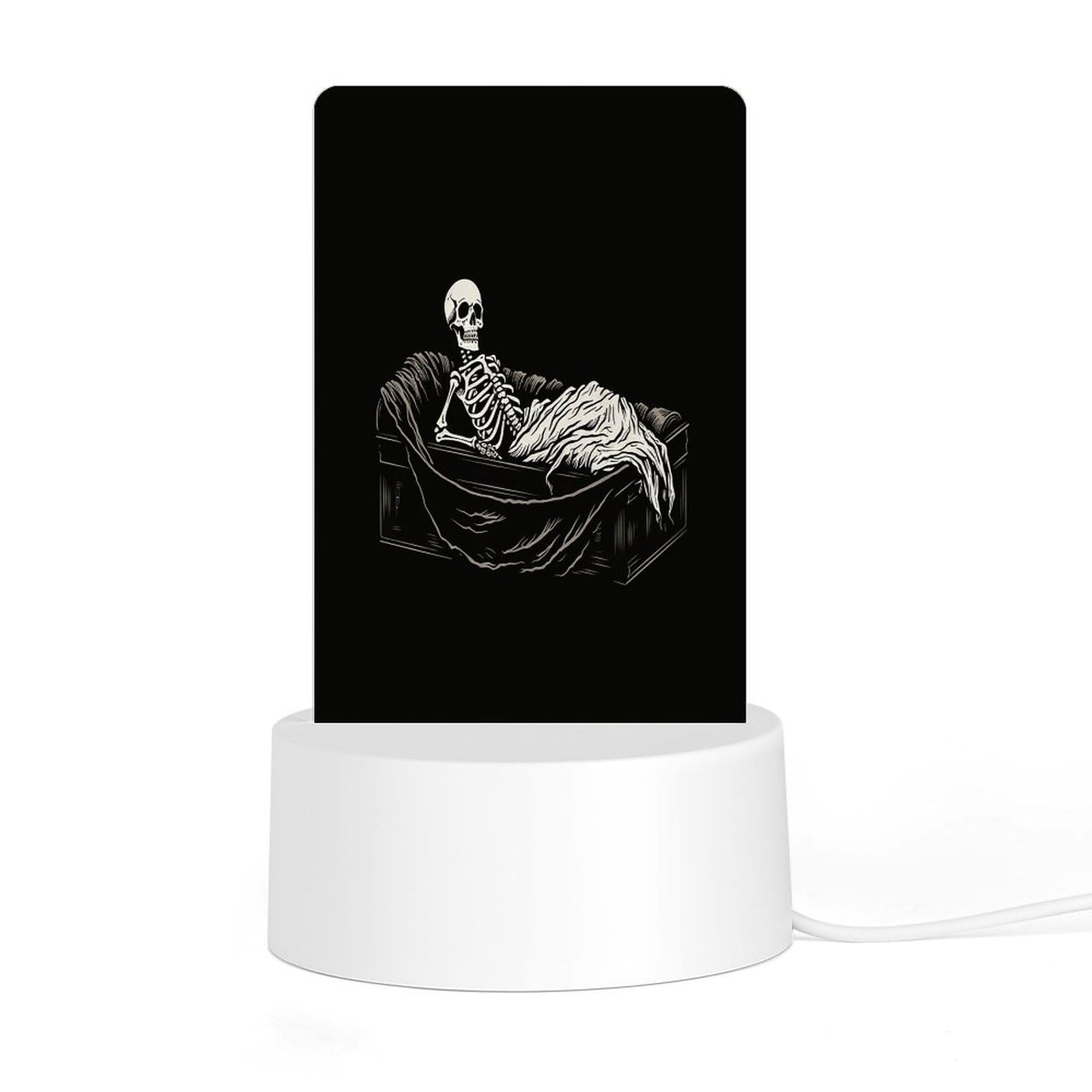 Adfgyerh Style Skeleton In The Coffin Night Light Acrylic Material Easy Installation, Home Decor Usb Interface Power Supply, Lamp For Restaurant Bar Cafe Room Decor