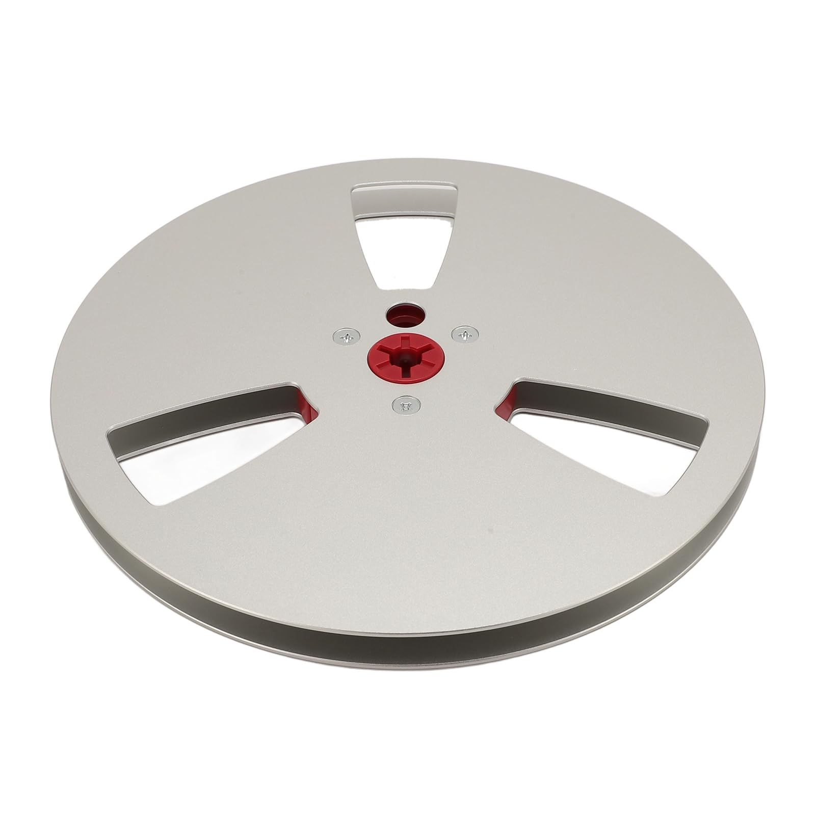 1/4 7 Inch Empty Tape Reel, 3 Holes 7inch Open Reel Sound Tape Empty Reel, Aluminum Alloy Universal for Reel to Reel, Takeup Reel, 3 Holes Empty Tape Reel for Recording (Silver)