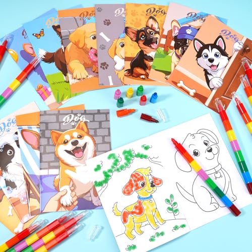 Mini libros para colorear de perros BenLouis pack de 24 para fiestas 3
