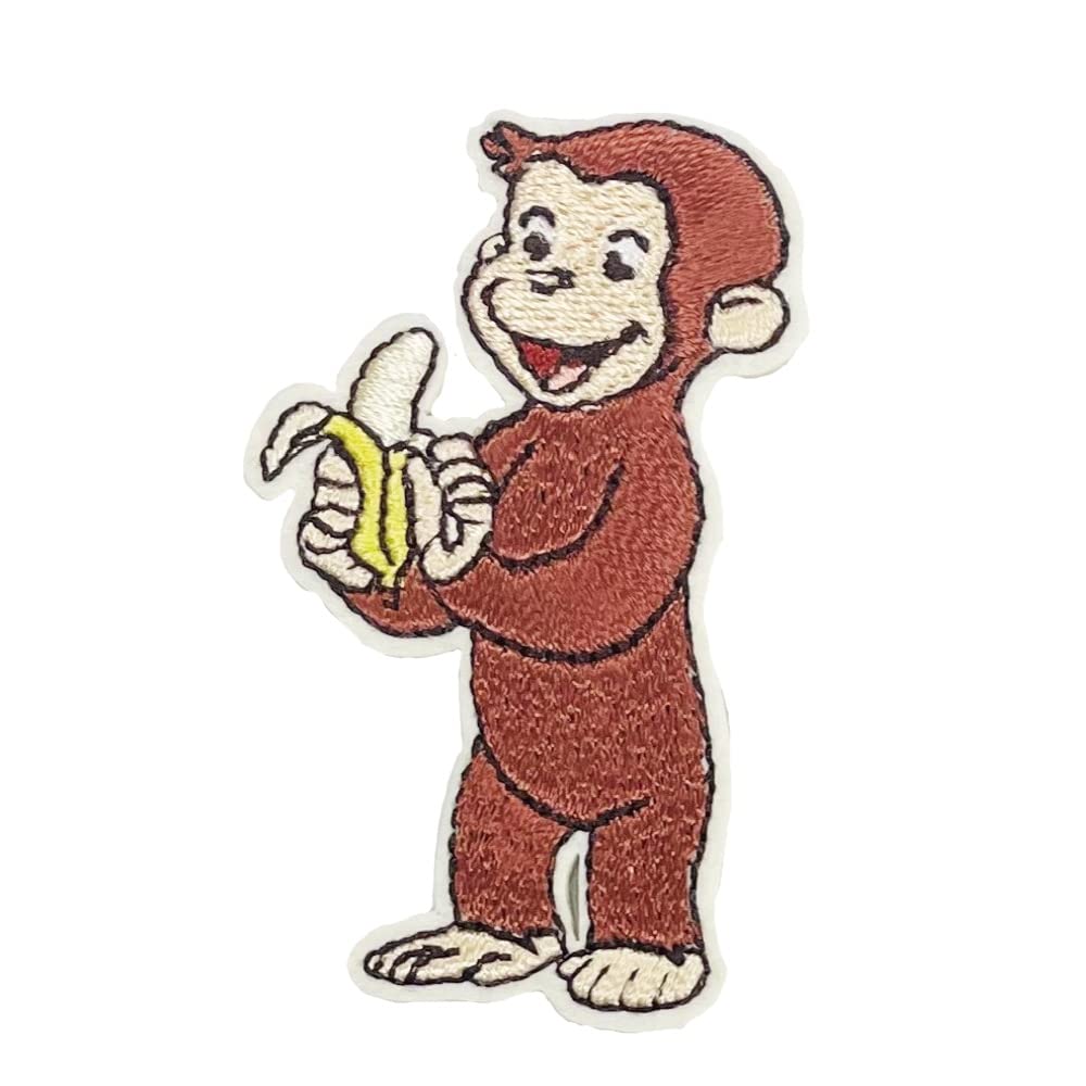 Minoda Curious George Iron-On Patch Banana Snack Yellow 1.4x2.3in Japan