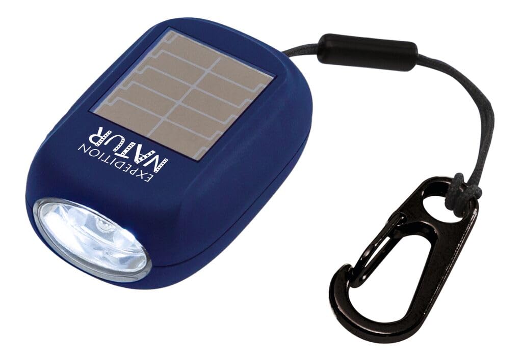 moses. Expedition Natur Mini Dynamo solarna latarka dla dzieci, latarka akumulatorowa z korbą ręczną i panelem słonecznym, z 3 jasnymi diodami LED i paskiem na rękę