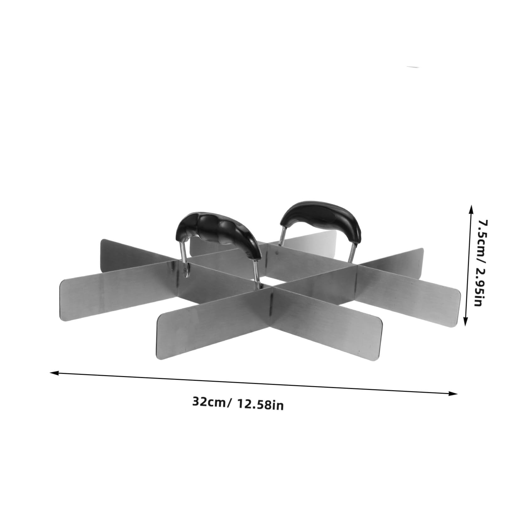 Guide de Découpe de Gâteau Inox avec Poignées Diviseur pour Moule Rectangulaire à Brownies Partiteur de Portions pour Cheesecake Tiramisu et Riz Outil Multifonction pour Pâtisserie