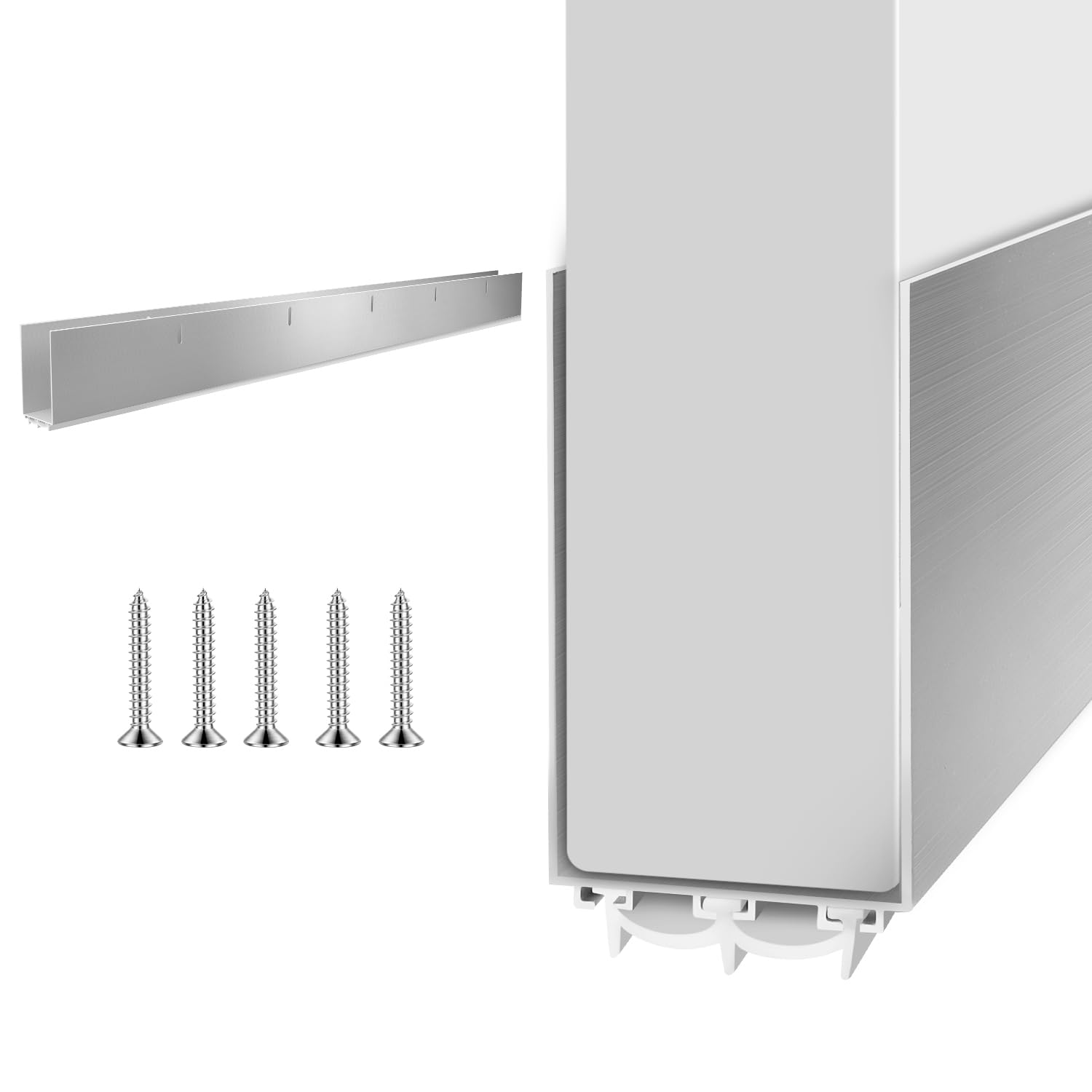 Aluminum Door Draft Stoppers - 39' Weather Stripping Seal for Exterior & Interior Doors