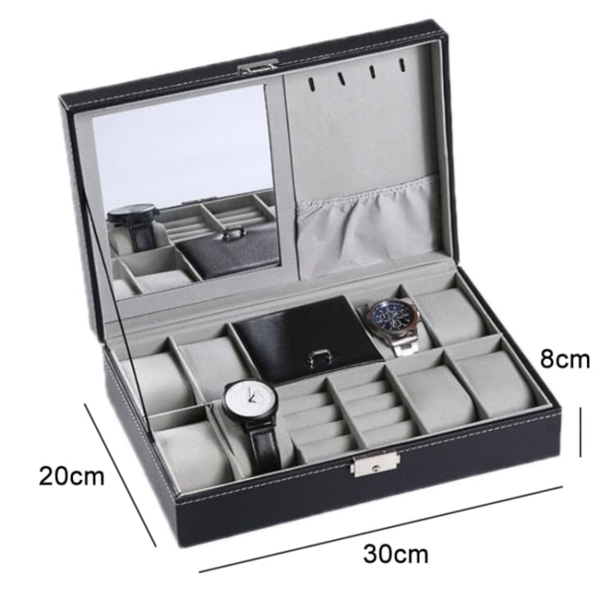 8-Bit Watch Display Storage Box with Mirror