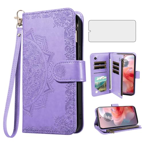 Protection Moto G Power 5G 2024 avec verre trempé porte-carte support Asuwish