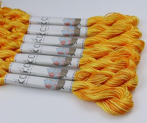 Image of KCS Big skeins of 25 Meters Size 25 Color Variegated Cross Stitch Stranded Threads,6 skeins,90