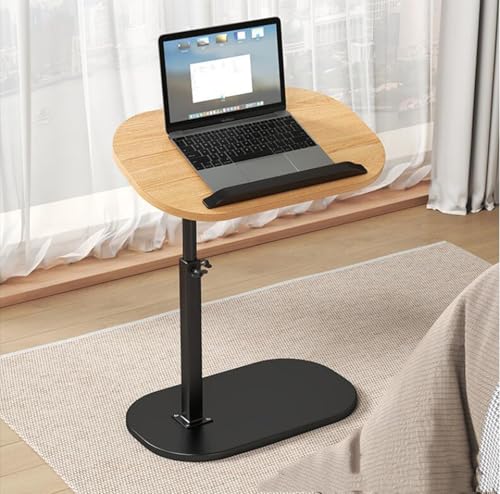Tavolo regolabile in altezza rotondo 60 cm bianco, tavolino da bar mod