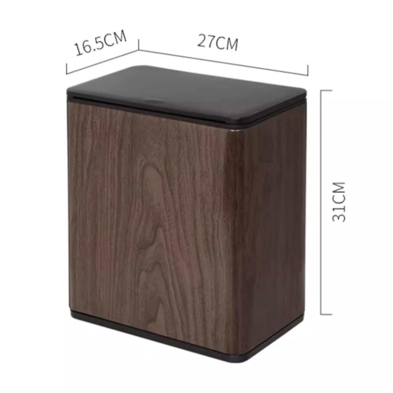 Papelera de baño Delgada, Papelera de Metal con Tapa a presión, Papelera Estrecha de 3,1 galones con Revestimiento extraíble, Papelera
