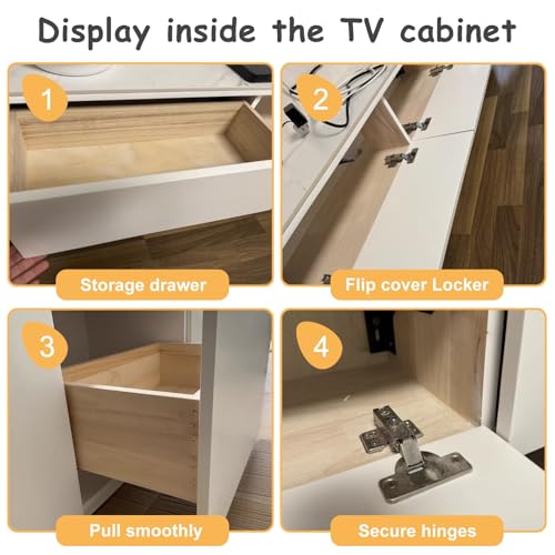 Meuble TV flottant design minimaliste gris console de haute qualité - 4