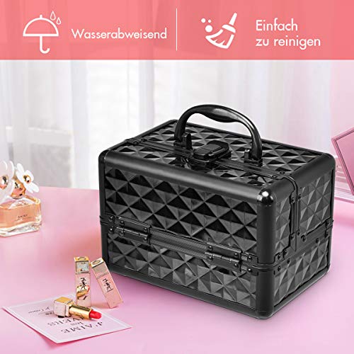 DREAMADE Kosmetikkoffer Mini, Schminkkoffer Make-up Multikoffer, Beauty Case, Make-up Box Kosmetikkasten ausklappbar… – Bild 6