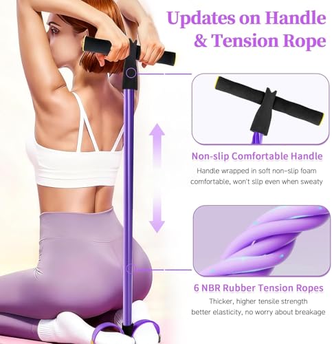 Image of Pull Reducer 4-Tube Elastic Yoga Pedal Puller Resistance Band, Natural Latex Tension Rope Fitness Equipment, for Abdomen /Waist /Arm /Leg Stretching Slimming Training