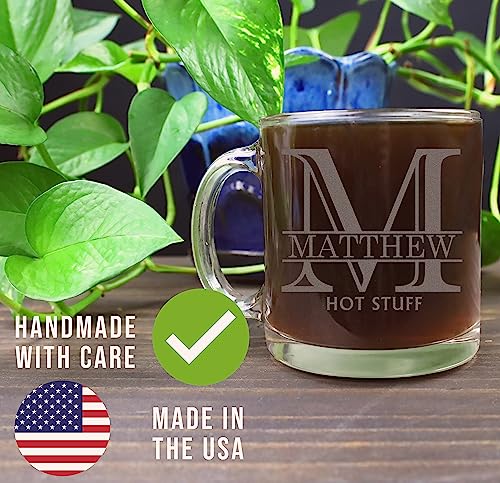 Vaso de vidrio personalizado para café 12 oz miniatura 4