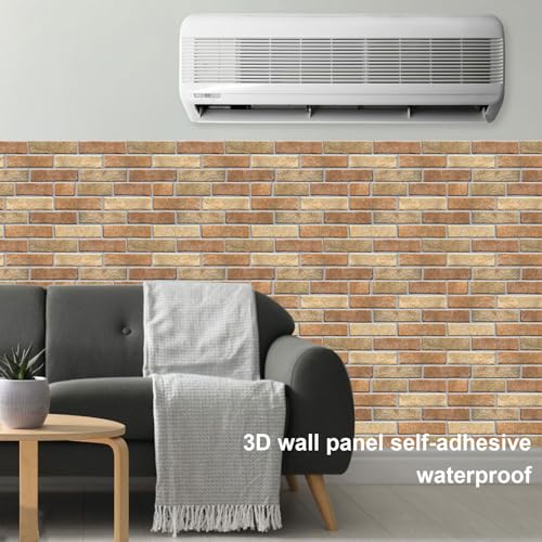 3D Wandpaneele Selbstklebend Steintapete Selbstklebende Tapete Wandpaneel Steinoptik PVC Wandpaneele Wasserdicht Gepolstert für Esszimmer, Küche 30 x 30cm 12 Stück