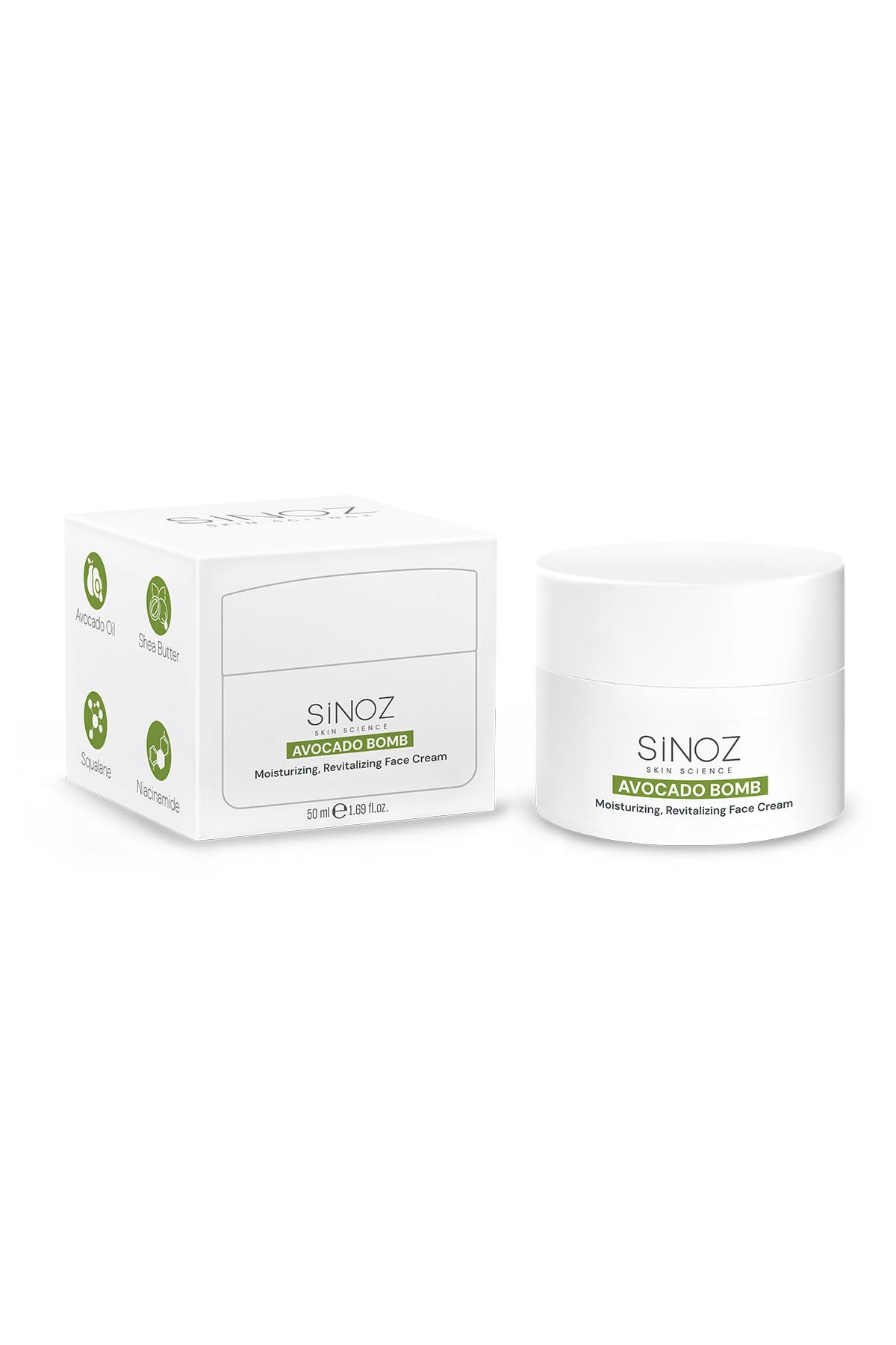 Sinoz Avokado Bomb Canlandırıcı Nemlendirici Yüz Bakım Kremi 50 Ml