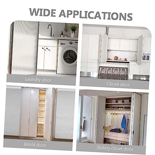 Kit de herrajes para puerta plegable Mikikit, juego guía de poleas, rodillos para puerta de clóset, material de reemplazo, operación suave miniatura 3