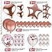 Farelot Rose Gold Party Decorations - 51 Pc Set with Confetti Balloons, Table Runner, Foil Curtains, Tassel Garland, Pom Poms and More for Weddings, Engagement, Valentines Day Decorations, Birthdays