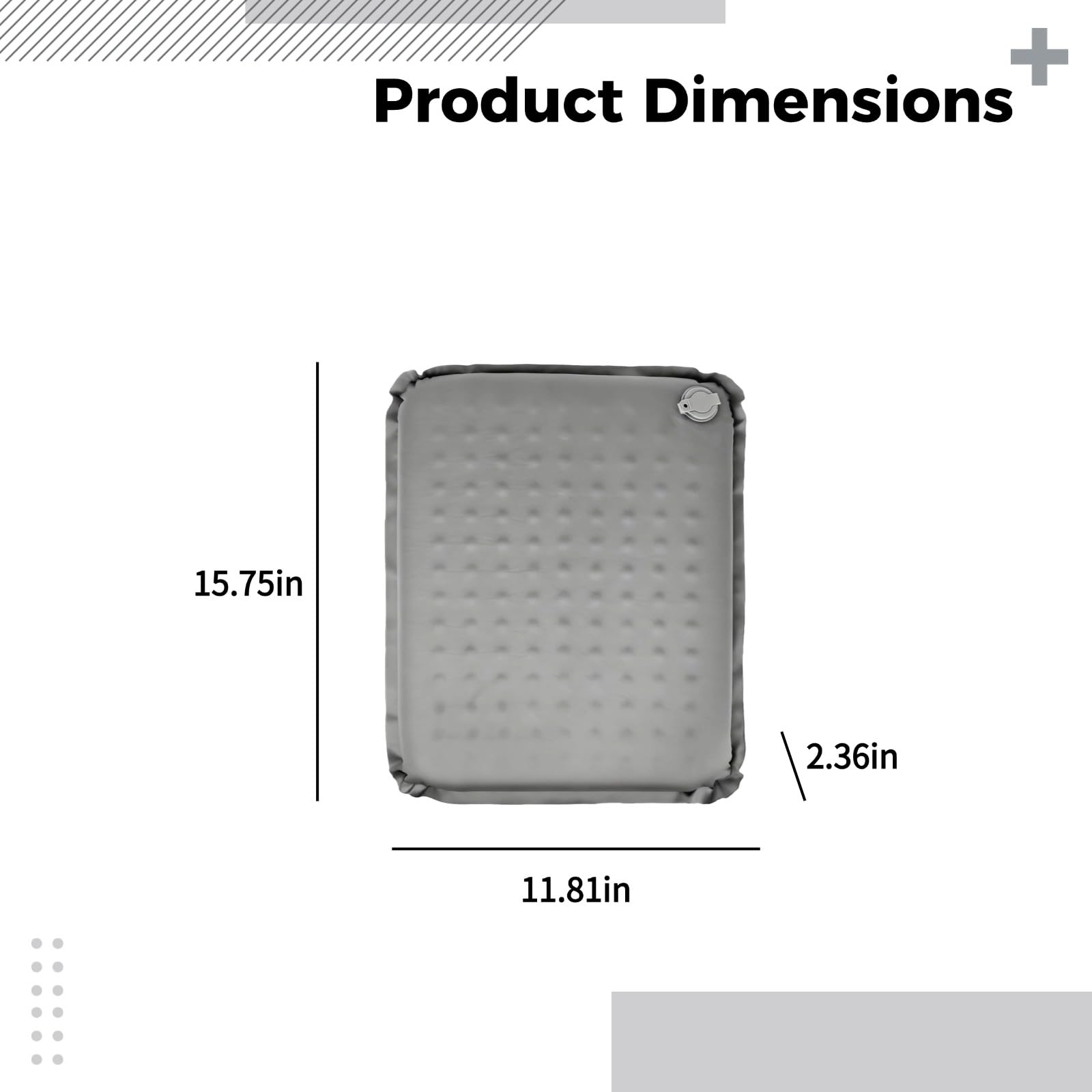Coussin de siège autogonflant pour Voyage, Coussin Portable pour Avion avec Surface à Points, Coussin en Mousse léger pour Camping, randonnée, Pique-Nique, 15,7 x 11,8 x 2,4 po, 40 x 30 x 6 cm