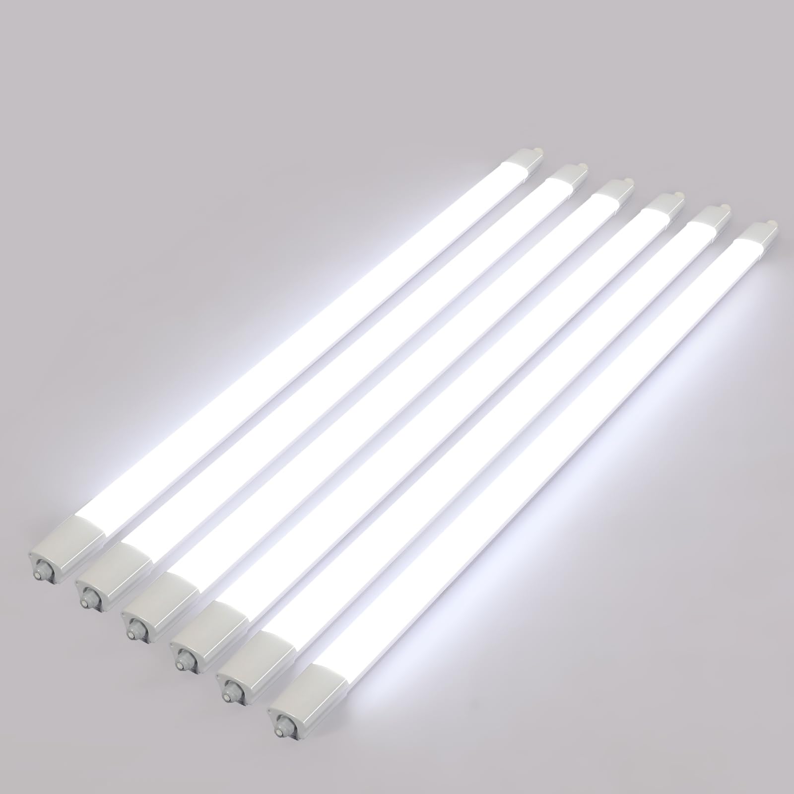Lot de 6 Réglette LED 120cm, 36W 5500 lm, IP65 étanche, 6500 K | Raccordable en Série, Tubes Lumineux Blanc pour Garage, Adaptée aux Sous-sols, Garages et Entrepôts