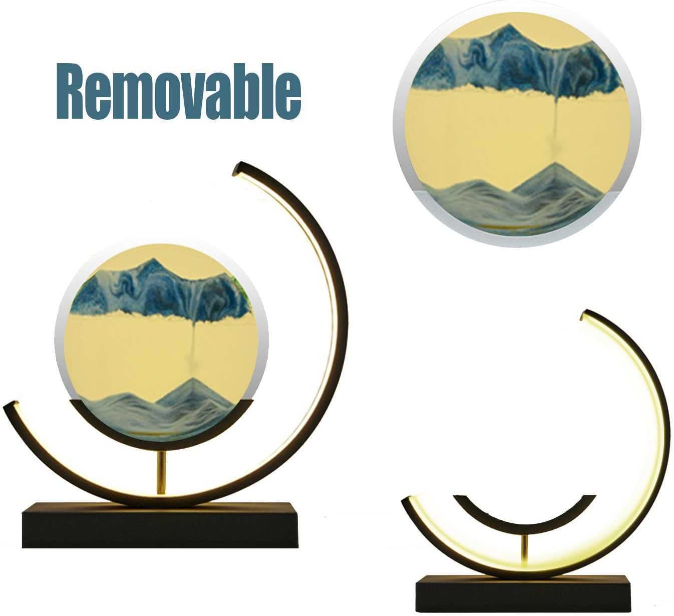 KRIDDR Dynamic Sand Art Picture Moonlight 3D Natural Landscape Quicksand Painting Craft Moving Sand Picture Desktop Art Decor