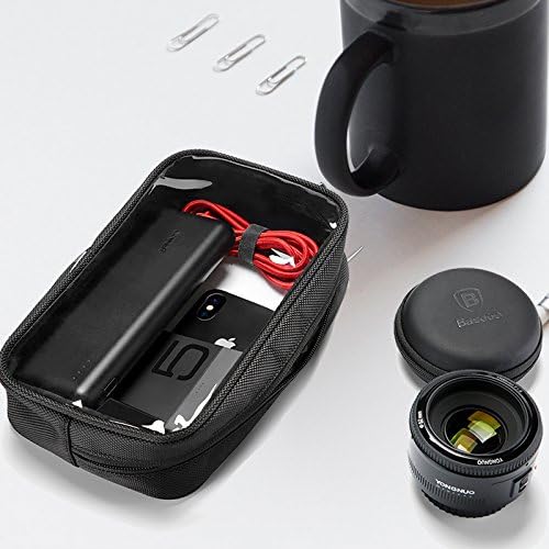 ProCase Travel Electronics Organiser, Clear Gadget Bag Tech organiser for USB Cables Power Bank Charger Power Adapter Cord Plug