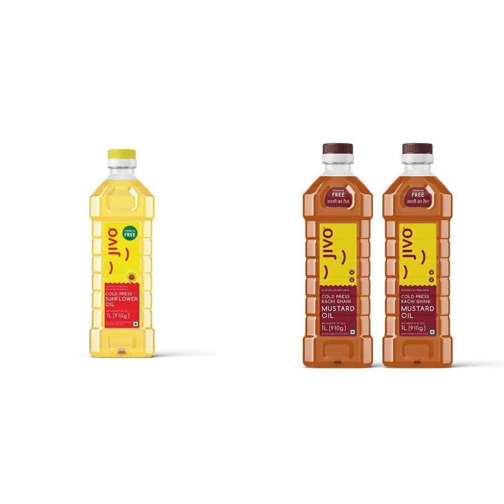 Jivo Cold Pressed Chemical Free Sunflower Oil (pack of 1 Litre)&JIVO