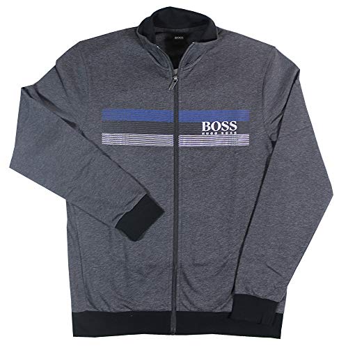 BOSS Herren Authentic Jacket Kapuzenpullover, Dunkelgrau, M EU