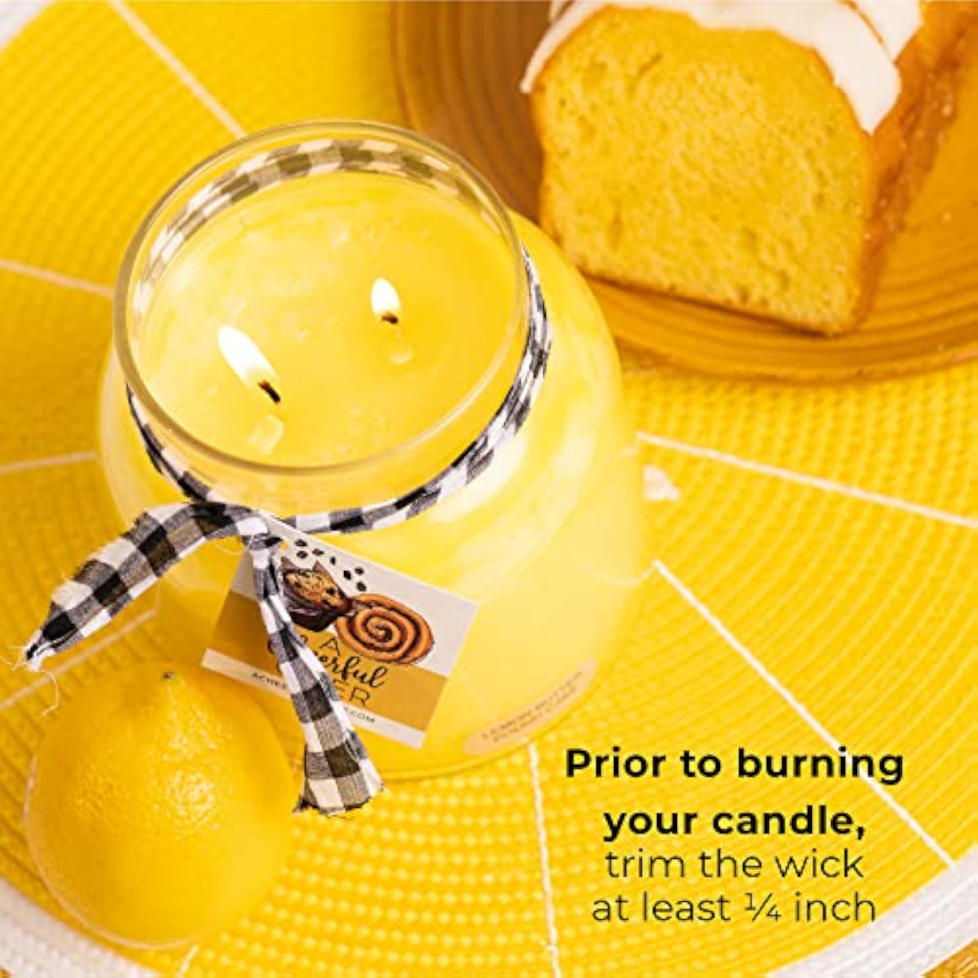 Lemon Butter Pound Cake Scented Candle Jar with Lid