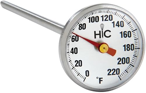 HIC Kitchen Termómetro de carne de lectura instantánea para asar, cara inastillable, acero inoxidable, cubierta protectora y tabla de temperatura