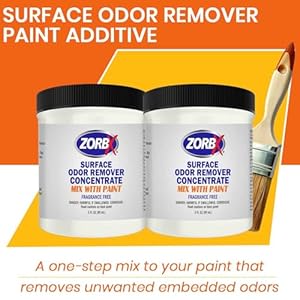 ZORBX 3 Oz Concentrate Surface Odor Remover Paint Additive – Mix 2 Jar in 4 Gallons of Paint for Wall, Ceiling & All Paintable Surface – Helps Remove Odor from Smoke, Mildew, Fire Damage, Cooking, Pet