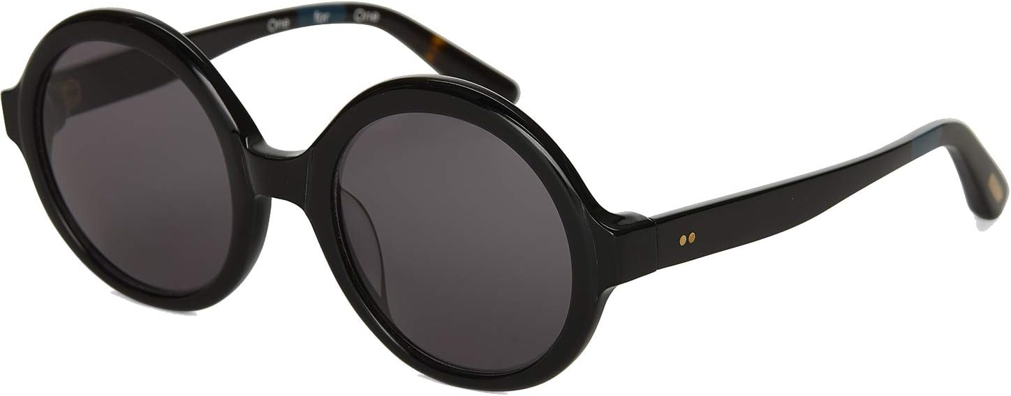 TOMS Women's Harlow Oversized Sunglasses, Shiny Black/Dark Grey, 51-22-140