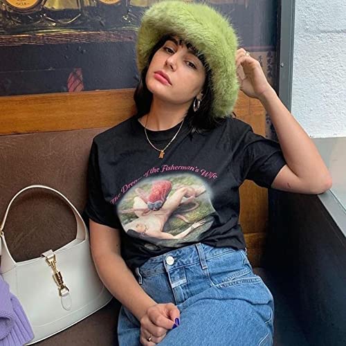 Ynocfri Women Winter Faux Fur Bucket Hat Solid Color Fluffy Warm Fisherman Cap Streetwear (Green) #TOP3