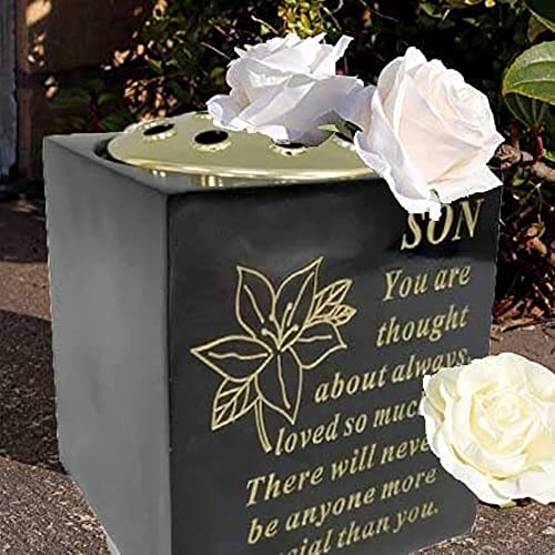 PHG Elegant Grave Box Flower Holder with Personalised Saying | Square ...