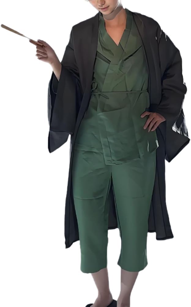 Men Cosplay Costume Green Uniform Full Set Halloween Outfit with Hat