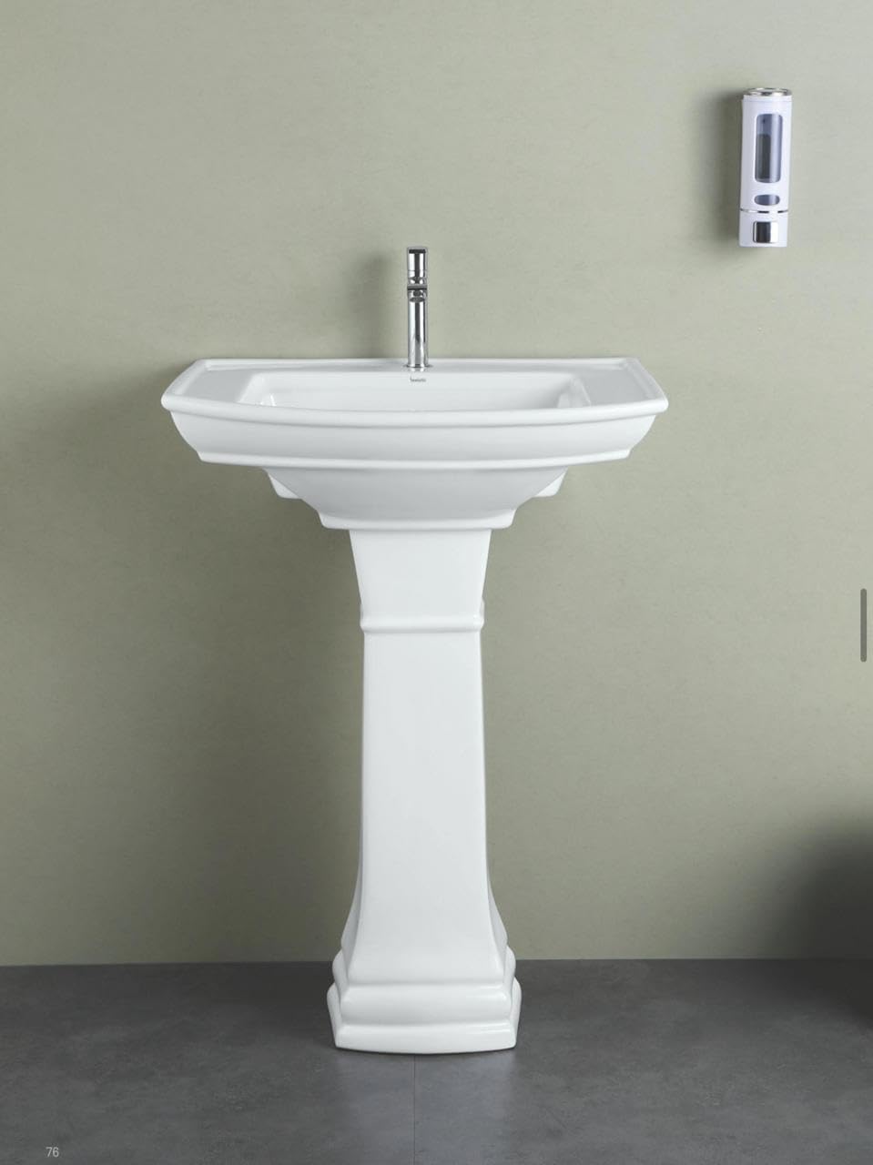 Gold Ceramic Wash Basin - Free Standing Pedestal -2