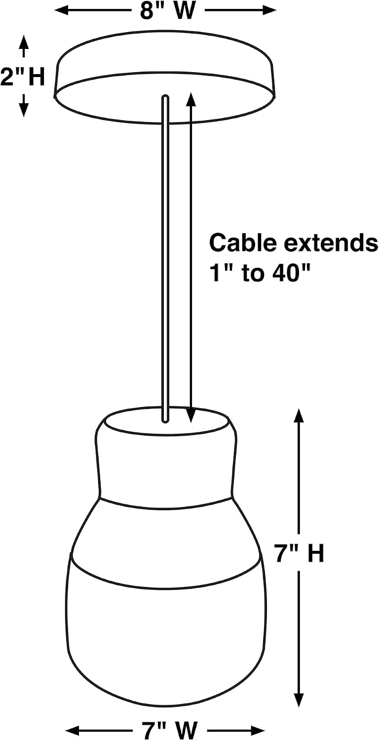 It's Exciting Lighting IEL-5891 Glass Pendant Bronze IR LED Light with Bronze Hardware and Frosted Glass Shade, Battery Operated with 24 Included LEDs