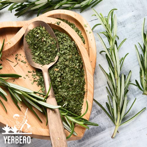 Yerbero - Premium Loose Whole Rosemary Dried Leaves Tea 2oz (58gr) | Hoja De Romero Te Herbal | Makes 30+ Cups | Rosmarinus Officinalis | Stand Up Resealable Bag | Crafted By Nature100% All Natural, non-GMO, Gluten-free.