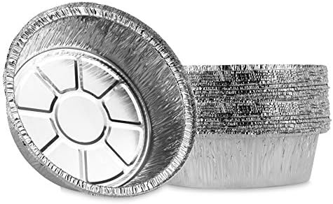 PLASTICPRO 6'' Inch Round Tin Foil Cake Pans Disposable Aluminum, Freezer & Oven Safe - For Baking, Cooking, Storage, Roasting, & Reheating, Pack of 20 - Thumbnail 2
