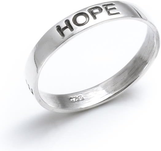 Silverly Engraved Hope Faith Love Sterling Silver Rings for Women and Men - Inspirational Women's Promise Ring - Classic Wedding Band- 925 Solid Silver Stacking Rings Jewelry