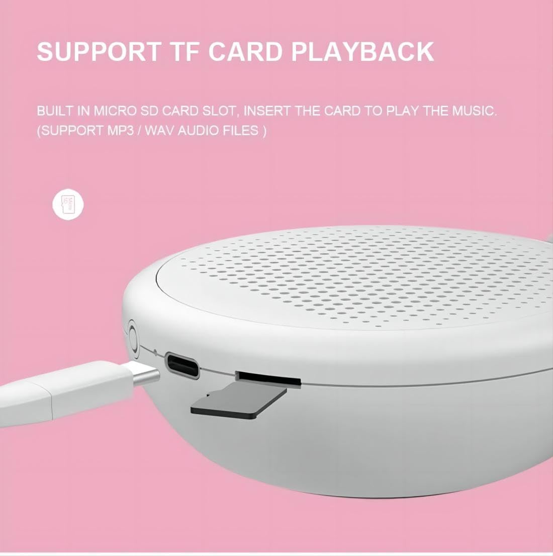 Mini haut-parleur Bluetooth portable, étanche, Bluetooth 5.3, petits haut-parleurs sans fil, prend en charge la carte SD avec longue durée de vie, radio FM intégrée (blanc)