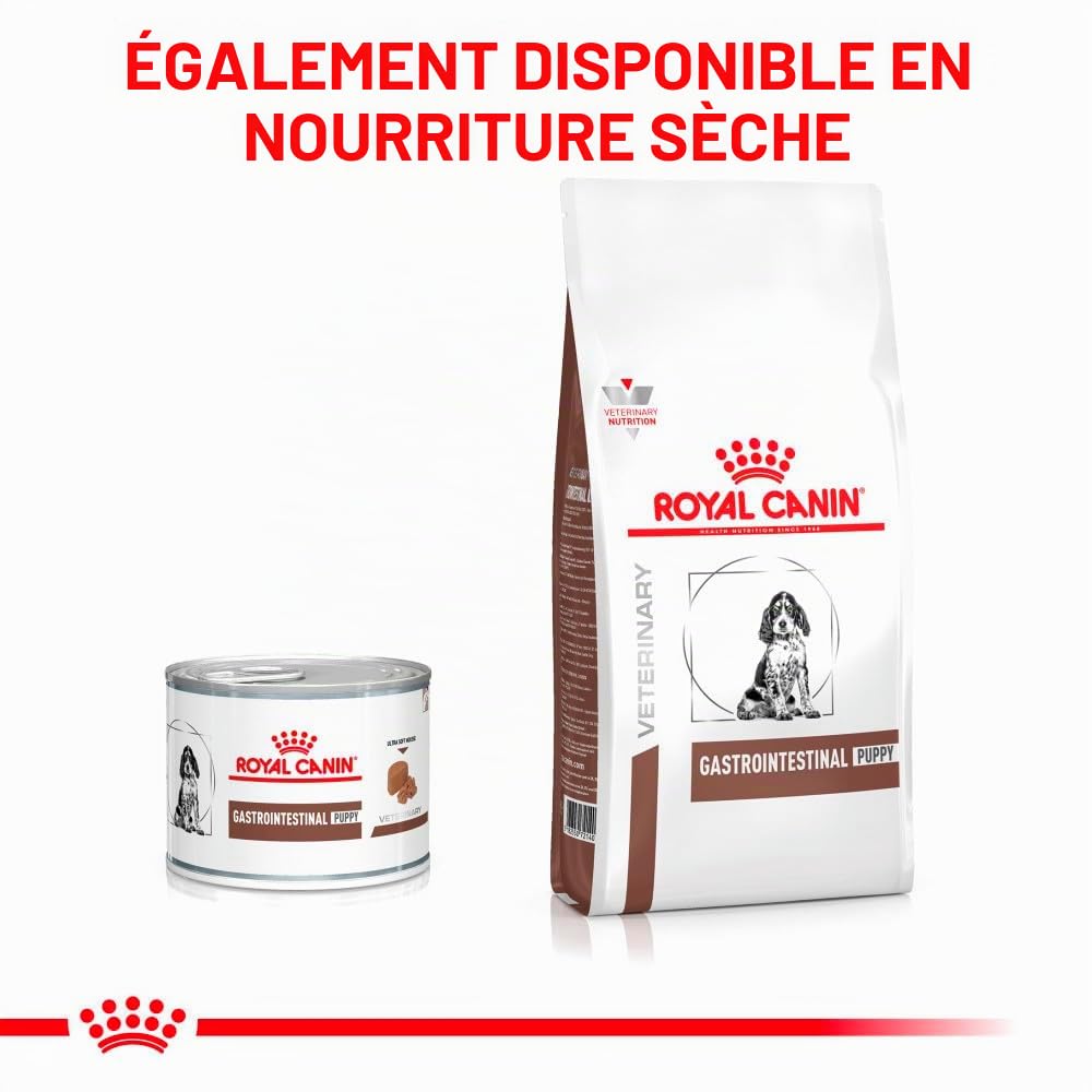 Royal Canin Veterinary Gastrointestinal Puppy Ultra Soft Mousse | 12 x 195 g | Aliment Complet pour Chiots | pour Aider en Cas de Troubles aigus de l'absorption intestinale