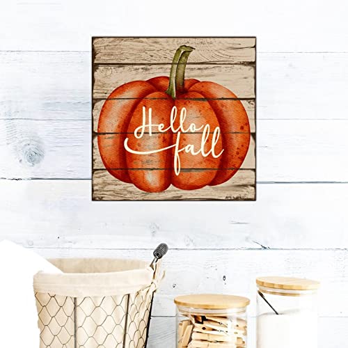 Panneau en bois Hello Fall : sublimez vos murs blancs avec cette citrouille décorative rétro - 7