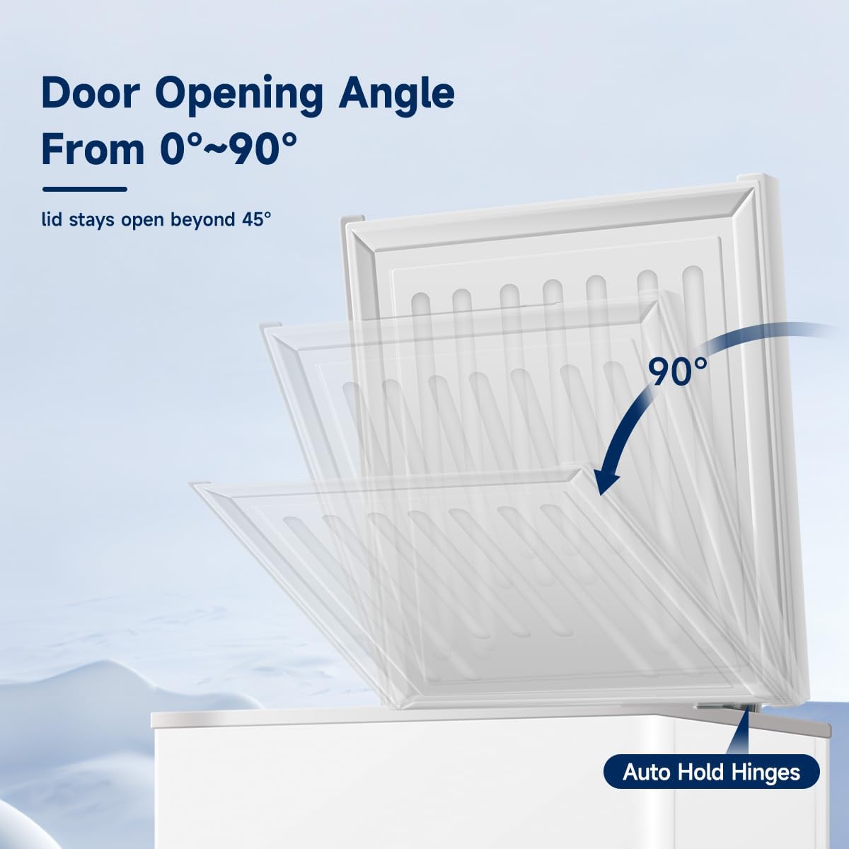 ORIKOOL Chest Freezer 3.0 Cu.ft Solid Top Commercial Deep Chest Freezers with Lockable Stay-Open Lid Painted for Back-of-House Bulk Storage