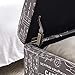 Linon Stephanie Script Linen Ottoman, 32
