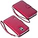 Wisdompro Case for S5, PU Leather Folio Protective Wallet Case Phone Cover with Credit Card Slots, Wrist Strap and Magnetic Closure for Samsung Galaxy S5 - Red