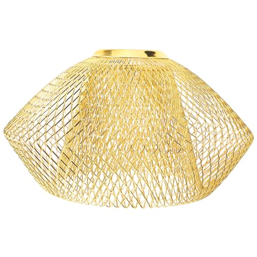 Gadpiparty Golden Iron Mesh Pendant Light Shade - Vintage Hollow Ceiling Lamp Cover for Home, Kitchen, Bar, and Restaurant Decor