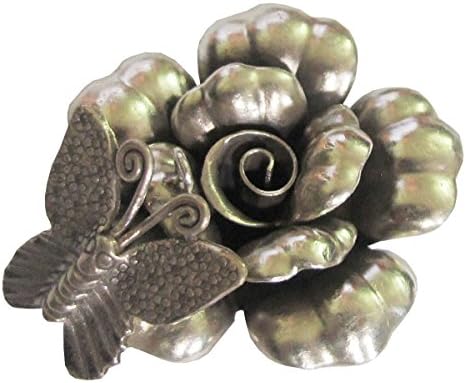"ThaiSilverJewely" WEIGHT APPROX. 17.60 GRAMS VERY NICE FLOWER & SMALL BUTTERFLY FLOWER SIZE 40x40 MM. REALLY NICE & BEAUTIFUL FLOWER PENDANT WITH RING FOR SMALL BUTTERFLY (KAREAN PENDANT BOX 5-3)